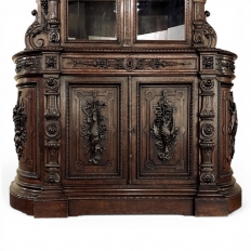 Grand 19th Century French Renaissance Revival Bookcase signed by Sculptor Benjamin Deguil