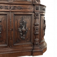 Grand 19th Century French Renaissance Revival Bookcase signed by Sculptor Benjamin Deguil