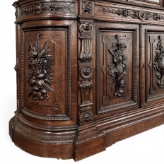 Grand 19th Century French Renaissance Revival Bookcase signed by Sculptor Benjamin Deguil
