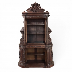 Grand 19th Century French Renaissance Revival Bookcase signed by Sculptor Benjamin Deguil