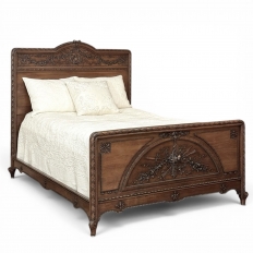 19th Century French Louis XVI Walnut Bed