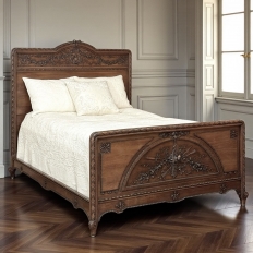 19th Century French Louis XVI Walnut Bed