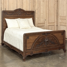 19th Century French Louis XVI Walnut Bed