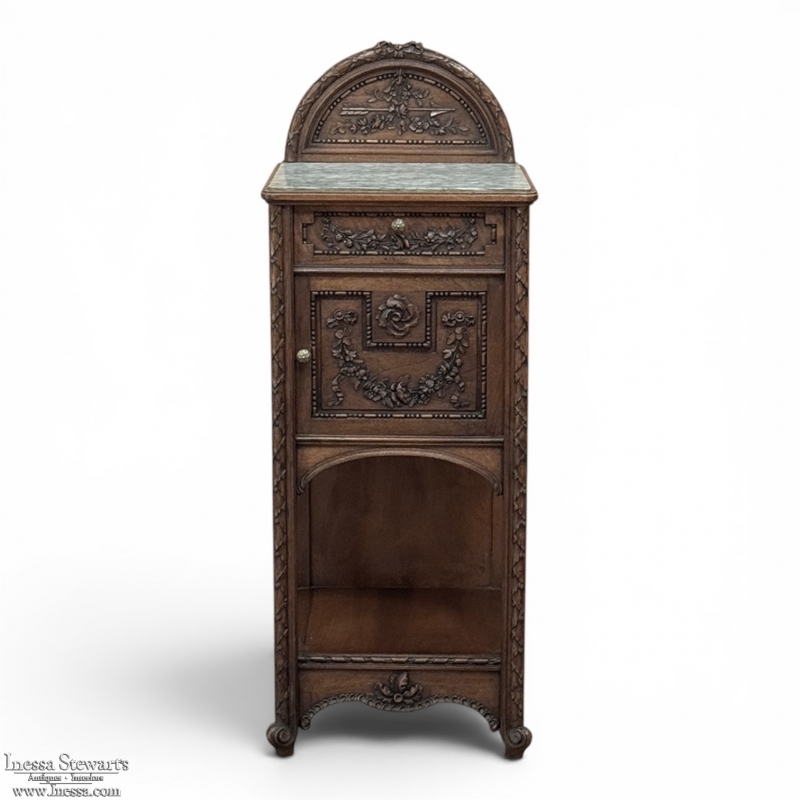 19th Century French Louis XVI Walnut Nightstand