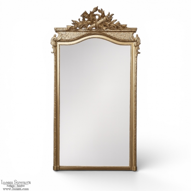 19th Century French Louis XVI Transitional Gilded Mirror