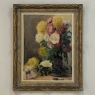 Framed Oil on Canvas, Still Life with Chrysanthemums, by M. Taquet-Beal, 1944, Belgium