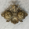 19th Century French Brass Double Inkwell with Cherub Motif