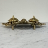 19th Century French Brass Double Inkwell with Cherub Motif