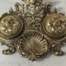19th Century French Brass Double Inkwell with Cherub Motif