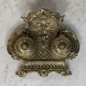 19th Century French Brass Double Inkwell with Shell Crest