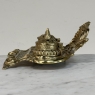 19th Century French Brass Double Inkwell with Shell Crest