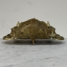 19th Century French Brass Double Inkwell with Shell Crest