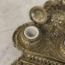 19th Century French Brass Double Inkwell with Shell Crest
