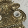 19th Century French Brass Double Inkwell with Shell Crest