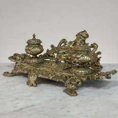 19th Century French Bronze Double Inkwell in Renaissance Revival Style