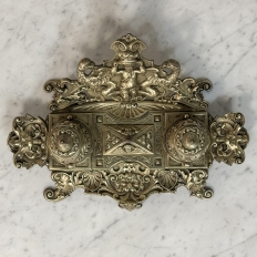 19th Century French Bronze Double Inkwell in Renaissance Revival Style