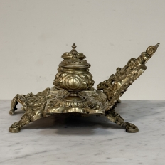 19th Century French Bronze Double Inkwell in Renaissance Revival Style