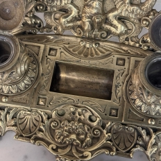 19th Century French Bronze Double Inkwell in Renaissance Revival Style