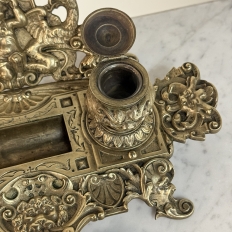 19th Century French Bronze Double Inkwell in Renaissance Revival Style