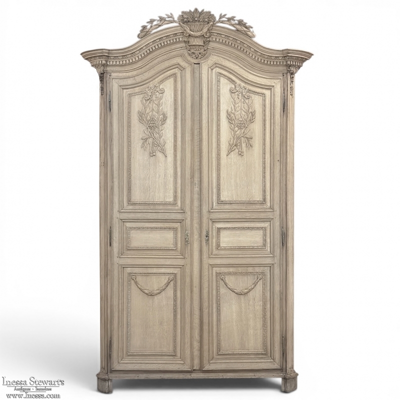 Grand 18th Century Oak Louis XVI Armoire from Namur