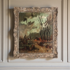 Framed Oil Painting on Board by Velghe