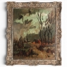 Framed Oil Painting on Board by Velghe