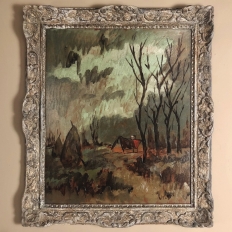 Framed Oil Painting on Board by Velghe