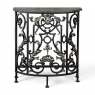 19th Century French Louis XVI Neoclassical Wrought Iron & Carrara Marble Console