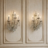 Pair of Vintage Solid Brass and Cut Crystal Wall Sconces