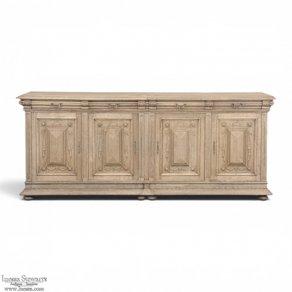 19th Century Louis XIV Style Stripped Oak Buffet