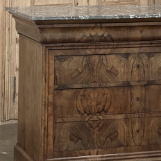Louis Philippe Period Burl Walnut Marble Top Commode