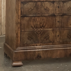 Louis Philippe Period Burl Walnut Marble Top Commode