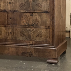 Louis Philippe Period Burl Walnut Marble Top Commode