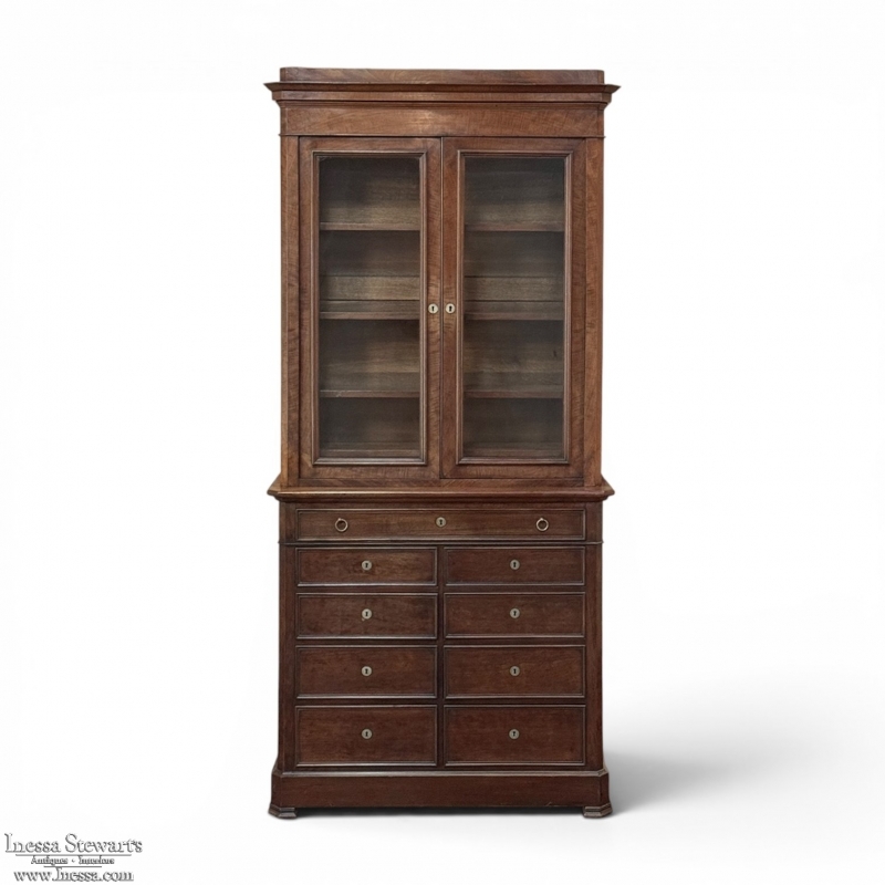 19th Century Louis Philippe Period Walnut Bookcase
