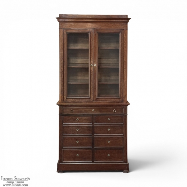 19th Century Louis Philippe Period Walnut Bookcase