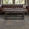 Rustic Antique Oak Coffee Table with Drawers