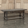 Rustic Antique Oak Coffee Table with Drawers