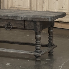 Rustic Antique Oak Coffee Table with Drawers