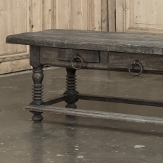 Rustic Antique Oak Coffee Table with Drawers