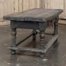 Rustic Antique Oak Coffee Table with Drawers