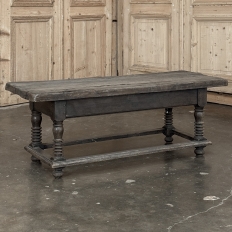 Rustic Antique Oak Coffee Table with Drawers