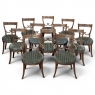 Set of Twelve 18th Century Swedish Gustavian Dining Chairs includes 2 Armchairs
