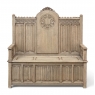 19th Century French Gothic Revival Hall Bench in Stripped Oak