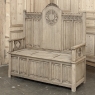 19th Century French Gothic Revival Hall Bench in Stripped Oak
