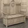 19th Century French Gothic Revival Hall Bench in Stripped Oak