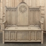19th Century French Gothic Revival Hall Bench in Stripped Oak