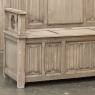 19th Century French Gothic Revival Hall Bench in Stripped Oak