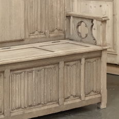 19th Century French Gothic Revival Hall Bench in Stripped Oak