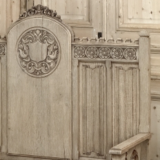 19th Century French Gothic Revival Hall Bench in Stripped Oak