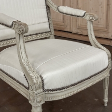 19th Century Louis XVI Painted Salon Armchair ~ Fauteuil